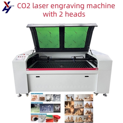 High Precision 2 Heads CO2 CNC Acrylic PVC Laser Cutting Engraving Engraver Machine