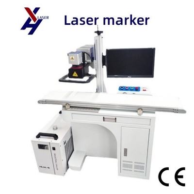 20W 30W 50W 100W Automatic Cabinet Fiber Laser Marking Engraving Machine With Conveyor Belt