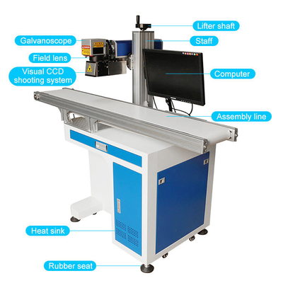20W 30W 50W 100W Automatic Cabinet Fiber Laser Marking Engraving Machine With Conveyor Belt