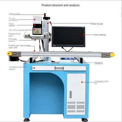 Fiber/CO2/UV Laser Marking Machine with Visual Positioning System CCD Camera